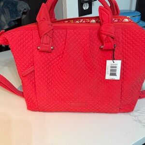 Vera Bradley Tote with Knotted Handles - Hadley Satchel in Canyon Sunset color.